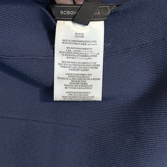 BCBGMaxAzria Alexa Bandage Pencil Skirt, Navy Blue, Sz M - Picture 6 of 7